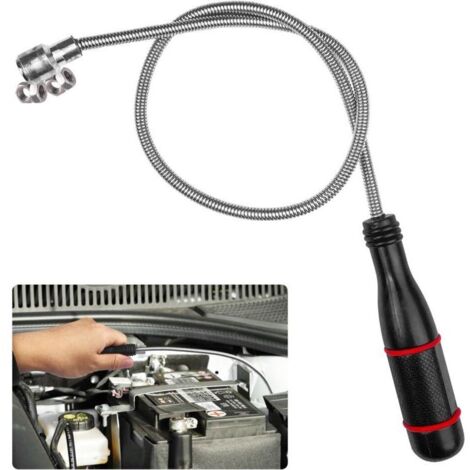60CM Aimant Mecanique Flexible, Aimant pour Magnétique Puissant, Outil de Ramassage Aimanté, Tige Récupérateur Aimantée pour Ramasser de Petites Pièces, Objets Métalliques, Pièces de Voiture