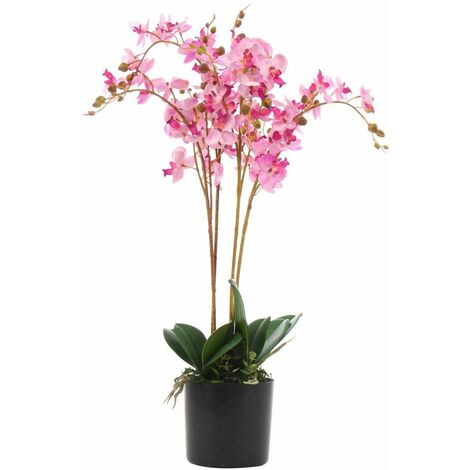 60cm Artificial Luxury Orchid - Triple Stem - Pink Realistic Plant