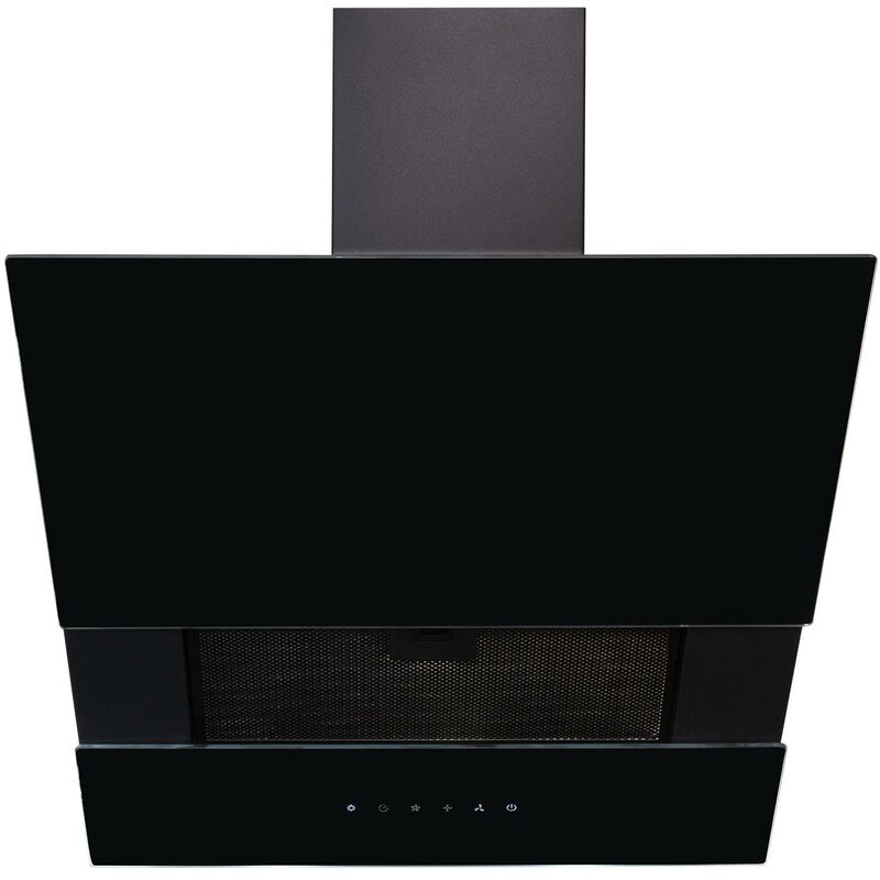 60Cm Black Angled Cooker Hood With Sliding Glass Panel Sia Agtc60bl