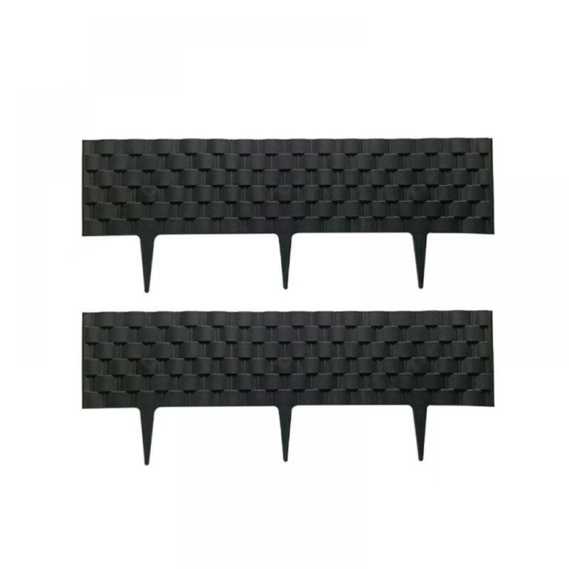 Cyslmuk - 60cm Bordure de Jardin Rebord de Jardin Palisade pelouse Parterre Aspect Rattan Anthracite