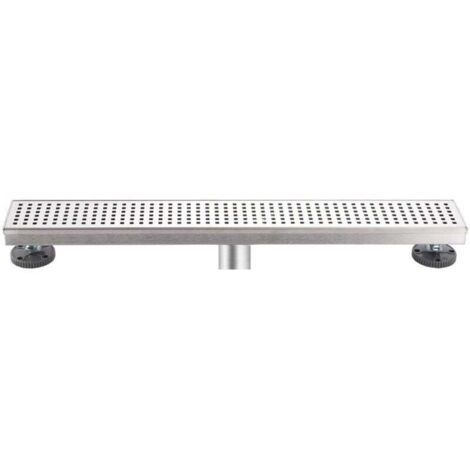 60CM Caniveau pour Douche,Caniveau de Douche en Acier INOX Siphon Sol d'évacuation à Carreler pour Salle de Bain