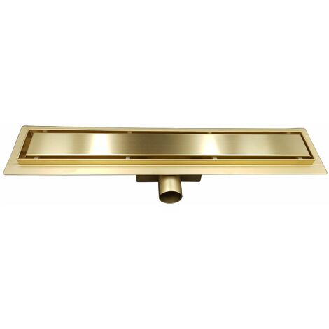 60cm Couleur Or Acier Inoxydable Sol Salle De Bain Feuille Drain Douche Linéaire