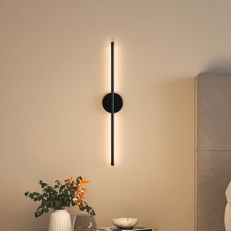 LIVINGANDHOME 60CM Hardwired Minimalist Linear LED Wall Sconce for Living Room Bedroom, Warm Light