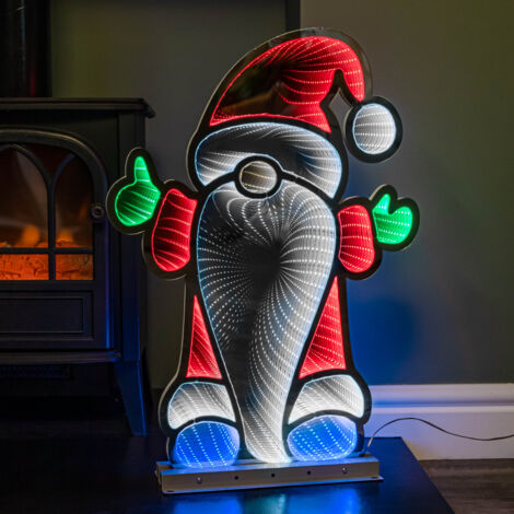 60cm Infinity Christmas Santa on Metal Base with Multi-Coloured LEDs