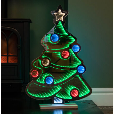 60cm Light up Christmas Tree Infinity Decoration with Multi-Coloured LEDs