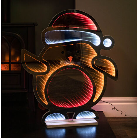 60cm Light up Ronin in Santa Hat Christmas Infinity Decoration with LEDs