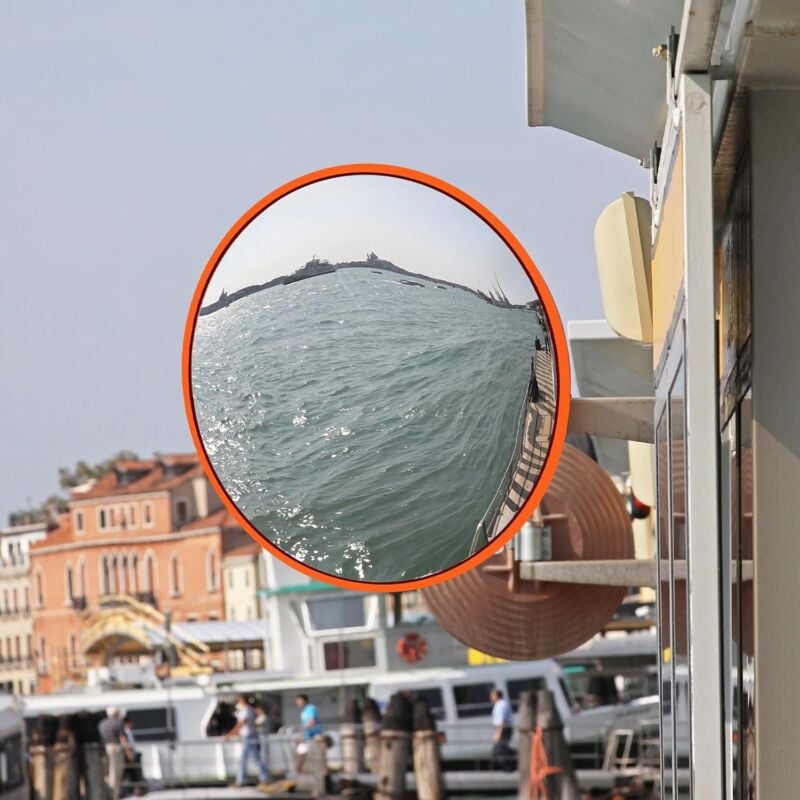 60cm Miroir De Circulation Convexe, Miroir Sécurité Routière Convexe, Miroir Circulation Routière, avec Support pour Allées Garages avec Support de