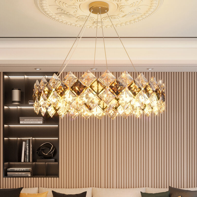 80cm Modern Crystal Chandelier Pendant Ceiling Light Wedding Bedroom Cristal Lustre
