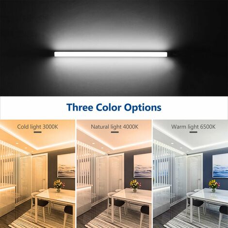 60cm Réglette Tube LED，900LM 9W Plafonnier LED Lampe Fluorescent Tubes Lumière Garage Atelier Entrepôt Bureau pour abri de jardin, atelier, entrepôt, usine