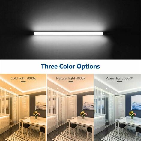 60cm Réglette Tube LED，900LM 9W Plafonnier LED Lampe Fluorescent Tubes Lumière Garage Atelier Entrepôt Bureau pour abri de jardin, atelier, entrepôt, usine