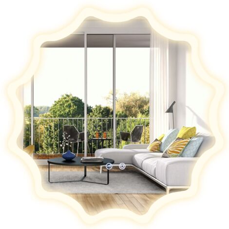 60cm Round Anti-fog 3-Color LED Lights Bathroom Mirror Waved Edge Wall Mirror