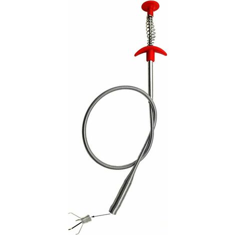 60CM Spring Pipe Dredging Tool, Drain Snake Hair Clog Remover Cleaning Tools Household Hair Cleaner for Kitchen Sink, Bathroom, Toilet