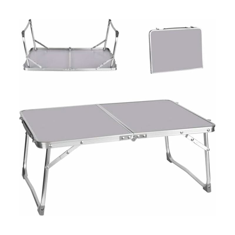 60cm Table de camping pliante, table de pique - nique légère en aluminium, table de lit pour ordinateur