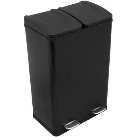 60L Dual Pedal Bin In Black