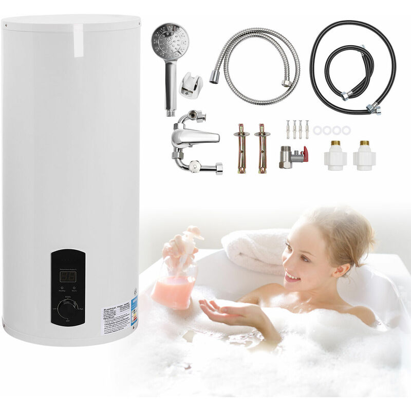 Gojoy - 60L Réservoir en acier émaillé de chauffage de réservoir D'eau chaude de 220V 2000W 77-167 ° f chaudière à eau chaude avec protection contre