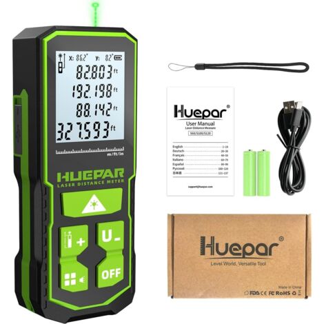 60m laser rangefinder, dual-angle display, three units m/in/ft switchable, with silent function and 6 measuring modes (with battery)