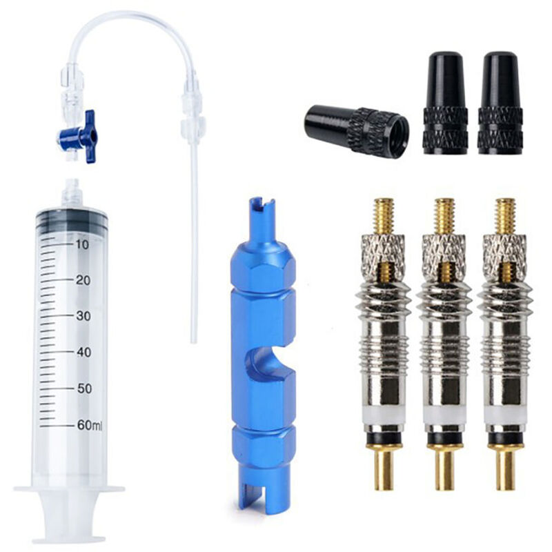 Bearsu - 60ML Vélo Tubeless Pneu Liquide Injection Outil Ensemble Pneu Tubeless Scellant Injecteur Seringue Tuyau En Caoutchouc Kit pour Outil De
