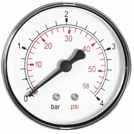 60mm 6 BAR Manomètre Eau 1/4Arrière Entrée