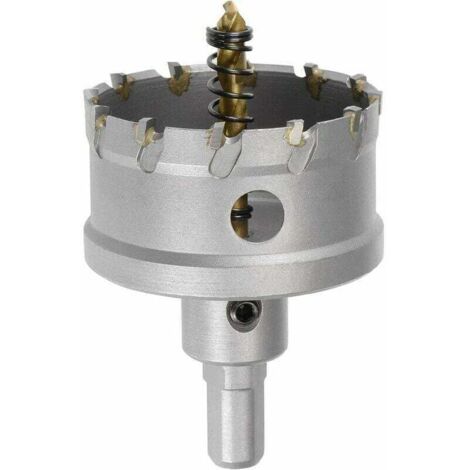 60mm carbide core drill bit, hole saws for stainless steel sheet metal, no limit triangular anti-slip shank, with titanium-coated center drill