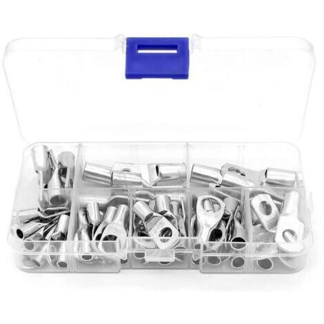 60PCS Bornes de Tube Cuivre Câble de Soudage Cossé Connecteurs à Sertir kit SC6-SC25