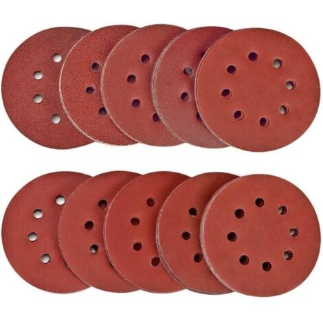60PCS Disque de Ponage 125mm Grain 120, Disques a Poncer Papier Abrasifs 8 Trous Idal pour Poncer/Polir