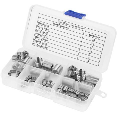 60pcs M3-M12 Inserts filetés hélicodaux en fil en acier inoxydable SS304