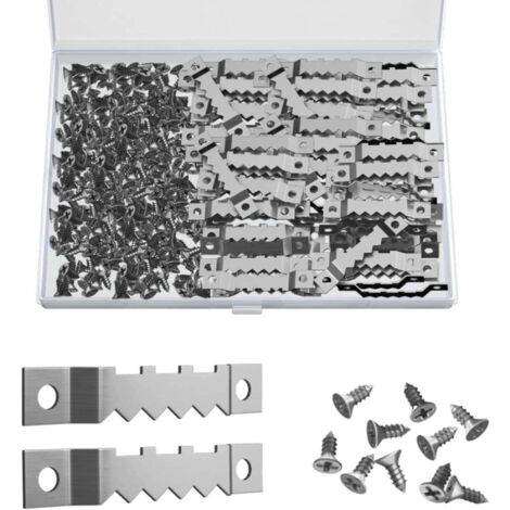 60pcs Noir Kit De Support Pour Photo Cadre En Acier Inoxydable Attache Cadre Crochets De Suspension Photo Crochet Miroir Suspendre Assortis Accro
