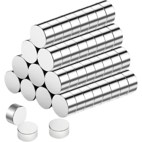 60PCS Petits Aimant Frigo Néodyme Puissants, Magnets Mini Aimants 6x3mm Punaise Métalliques pour Tableau,Frigo, Images,Carte, Tableau Blanc et Calendrier,avec boîte de Rangement