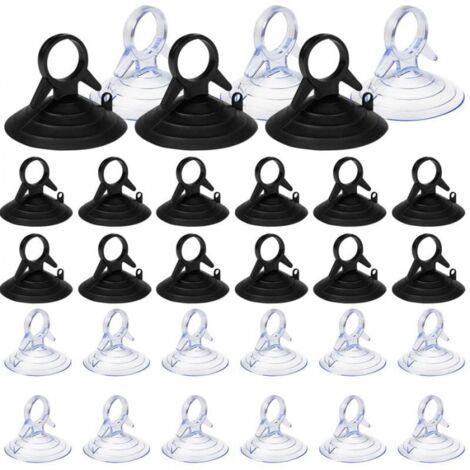 60pcs Sun Visor Suction Cups, 45mm Suction Cups Without Hooks, PVC Suction Cups, Mini Transparent Black Suction Cups, Window Suction Cups