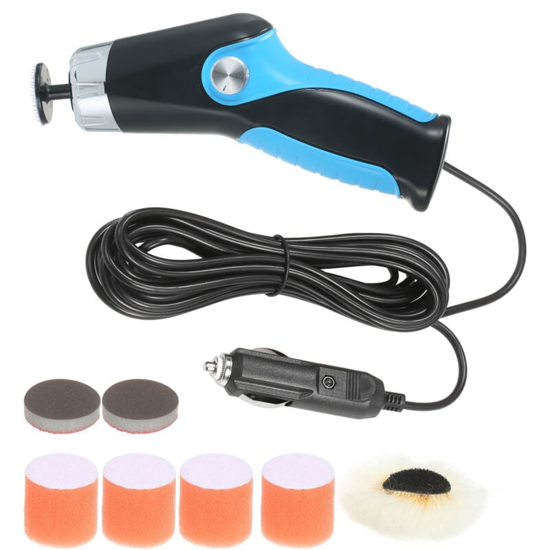 Lifcausal - Mini polisseuse 60 w avec allume-cigare 8 500 tr/min, polisseuse électrique à vitesse variable pour voiture, machine de nettoyage, de