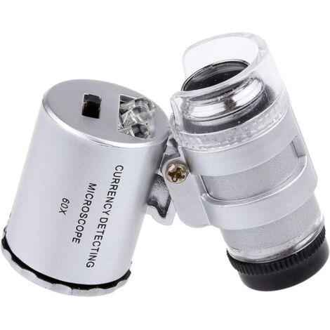 60X Mini LED UV Lighted Jeweler Loupe Magnifier