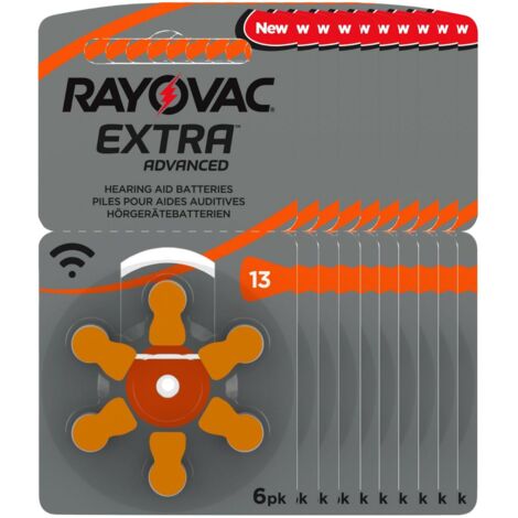 60x Rayovac Hörgerätebatterie Zinc Air, 13, 1.4V 10x 6 Blister