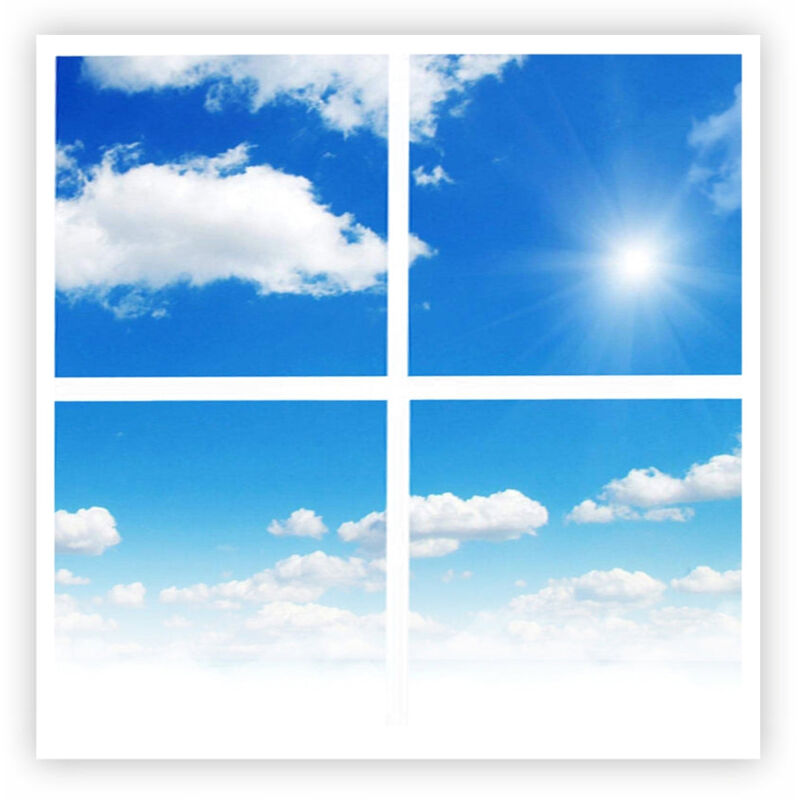 LED 2D Sky Cloud Panel 40w Recessed Ceiling Skylight 600 x 600mm Daylight [Pack of 4 Panels]