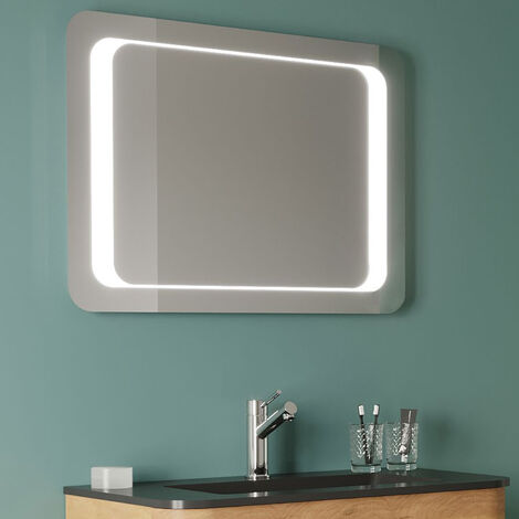 60x80 cm umkehrbarer rechteckiger Spiegel mit integrierter LED