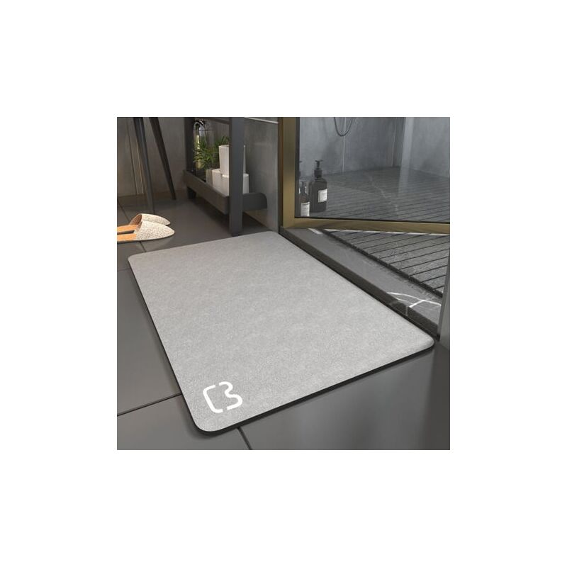 60x90 Tapis de Bain Antidérapant Super Absorbant Diatomite Tapis Salle de Bain Microfibre Tapis de Baignoire Tapis de Douche Doux Séchage Rapide