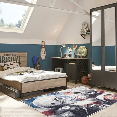 Tapis chambre enfant star bleu 60 x 110 cm fabriqué en europe tapis de  salon moderne design par unamourdetapis - Conforama