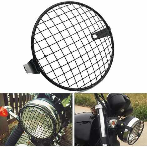 Couvercle de grille de phare chromé de moto, 14 cm, 14 cm, abat