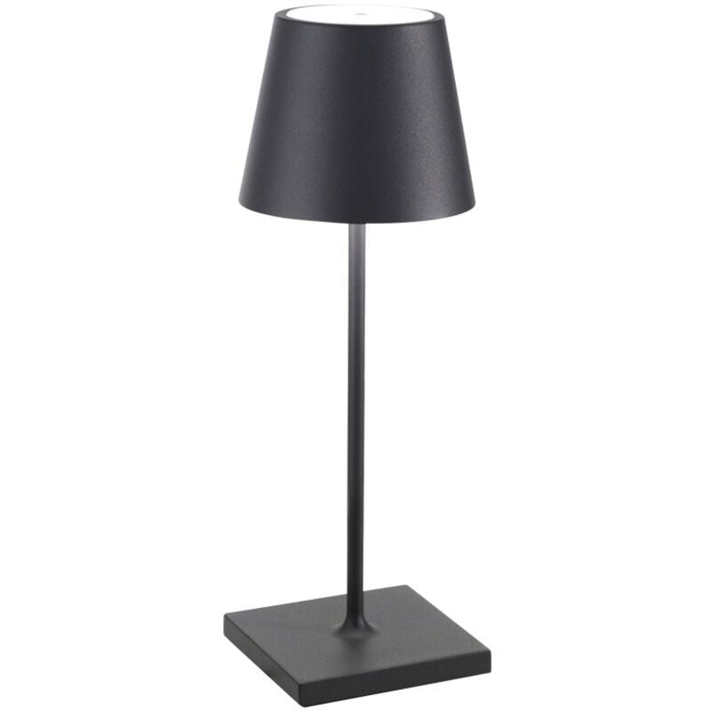Lampe de table led Poldina Pro Mini Gris Foncé, rechargeable et dimmable avec une autonomie allant jusqu'à 12 heures