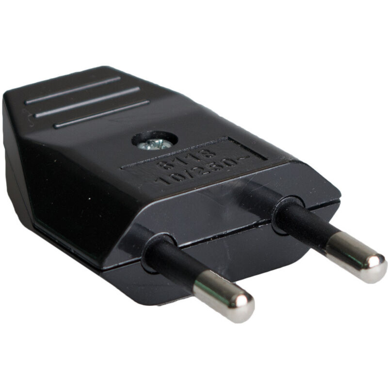 

Clavija aérea bipolar sin TT negra 10A 250V termoplástico ( 6118N) - Solera