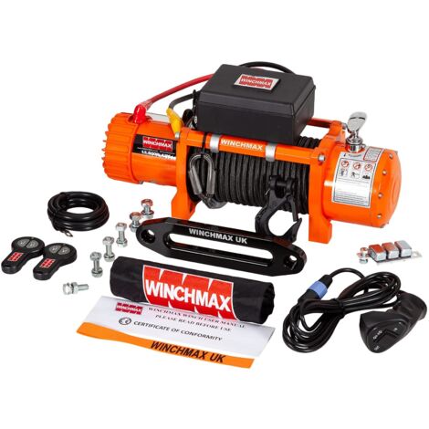 6.123 kg originale orangefarbene 12-V-Elektrowinde. 25 m x 10 mm Armourline-Seil. Drahtlose Fernbedienungen.