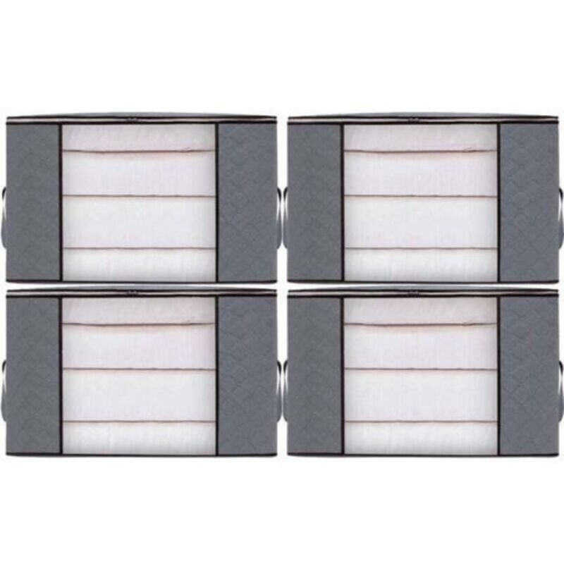 4pcs Sacs de Rangement Vêtement Grand Boite Rangement Cartons Déménagement pliable Housse Couette pour Couverture Jouet Vêtement