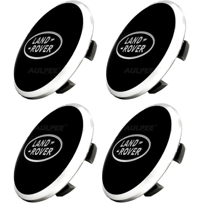 Image of 62 mm ABS-Radkappe mit Logo in der Mitte, kompatibel mit Land Rover-Zubehör (LR Black – Schwarz)