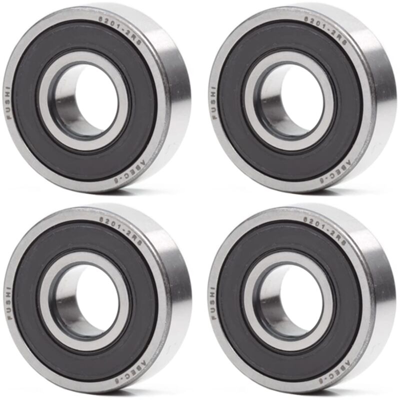 Memkey - 6201-2RS ball bearing 12 x 32 x 10 mm - double rubber seal - abec 5 - pre-lubricated ball bearing - 4 pieces