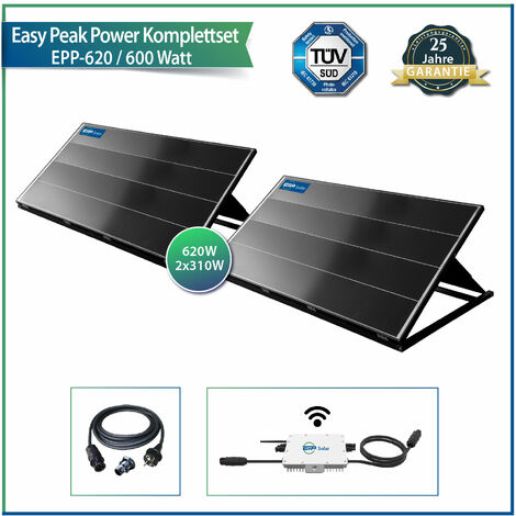 620W / 600 W Easy Peak power Balkonkraftwerk Photovoltaik Solaranlage Steckerfertig WIFI Smart