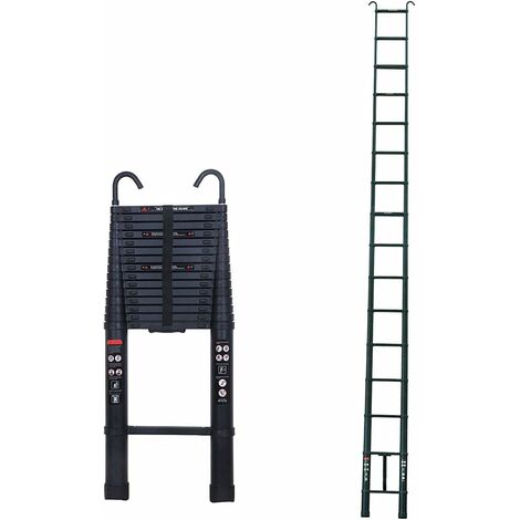 16.5ft Telescoping Ladder – Aluminum EN131 Certified, 330lb Load, A-Frame & Extension