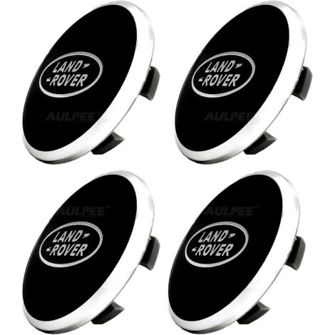 62mm ABS Hub Cap with Center Logo Compatible with Land Rover Accessories (LR Black - Black)