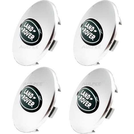 62mm ABS Hub Cap with Center Logo Compatible with Land Rover Accessories (LR Green Chrome)
