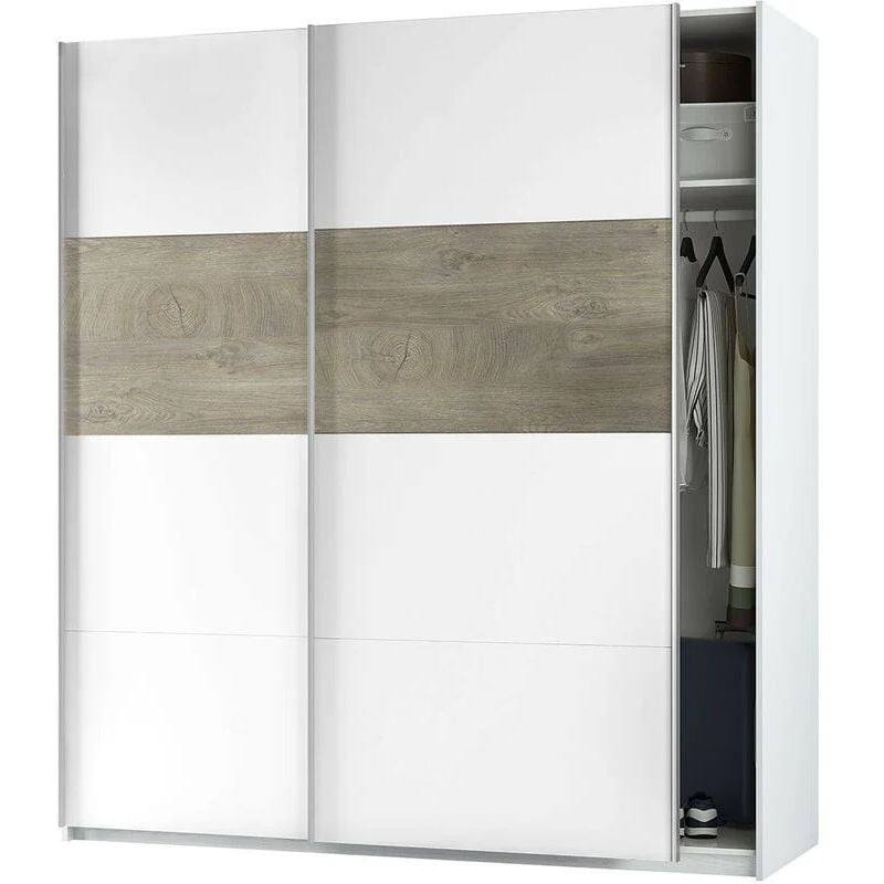 Armoire à deux portes coulissantes, coloris blanc, cm 180x60h200