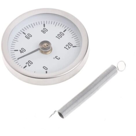 63-mm-Bimetall-Zifferblattthermometer, Edelstahl, Klemmring, Temperaturmessgerät, 0–1