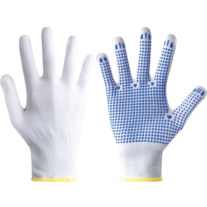 Ejendals 630 Tegera Palm-side Coated White/Blue Gloves - Size 7